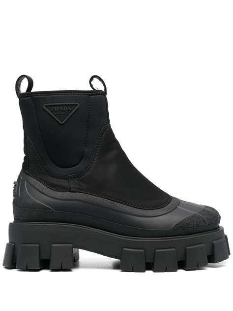 prada monolith recycled-nylon gabardine boots|Prada monolith shoes.